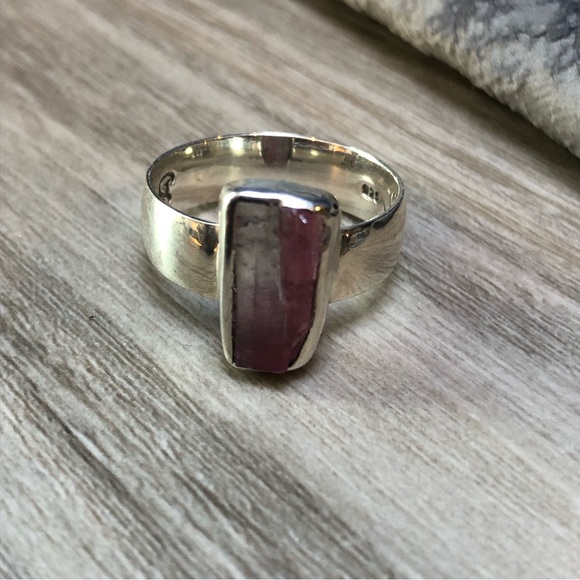 Raw Tourmaline Sterling Ring - Picture 4 of 11